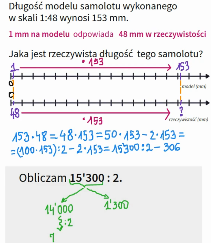 film skala na podwójnej osi liczbowej