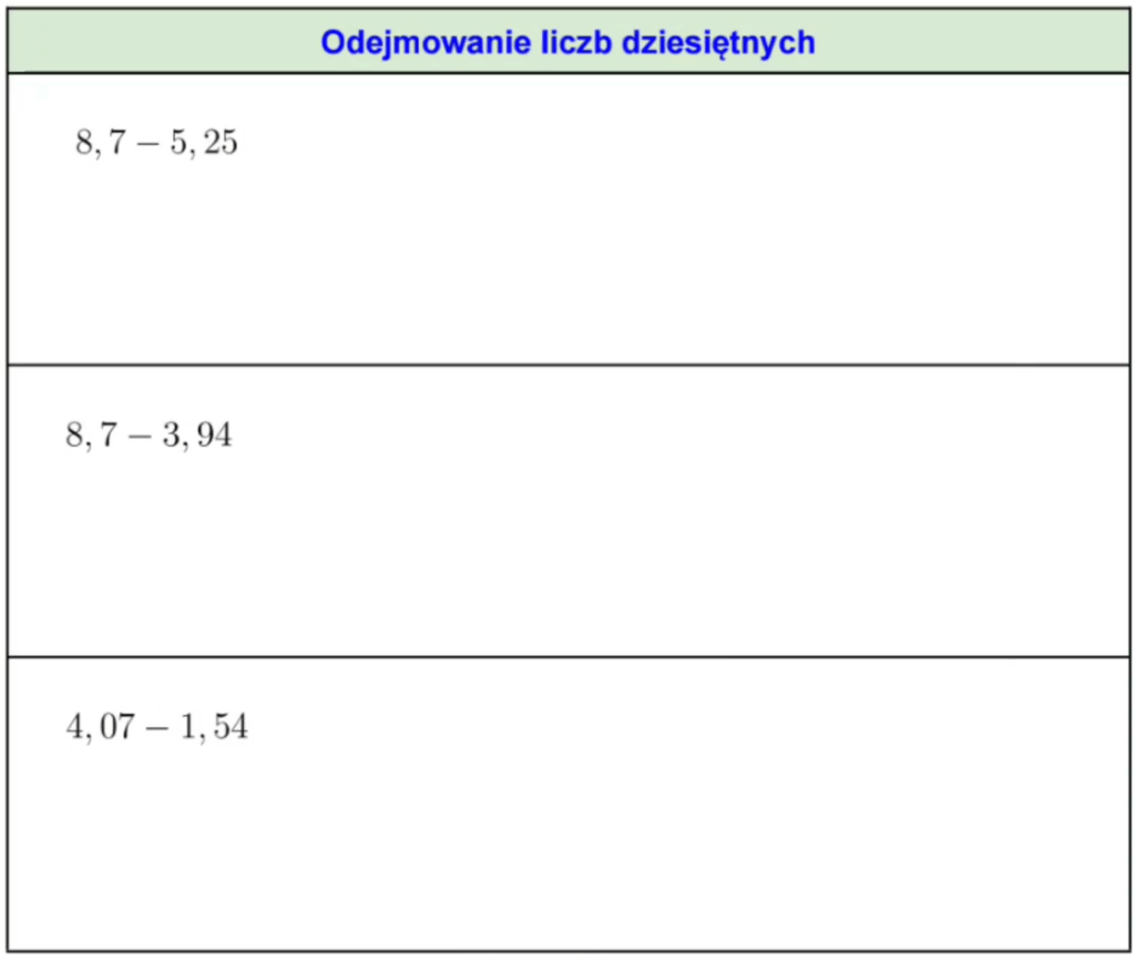 film odejmowanie liczb dziesiętnych