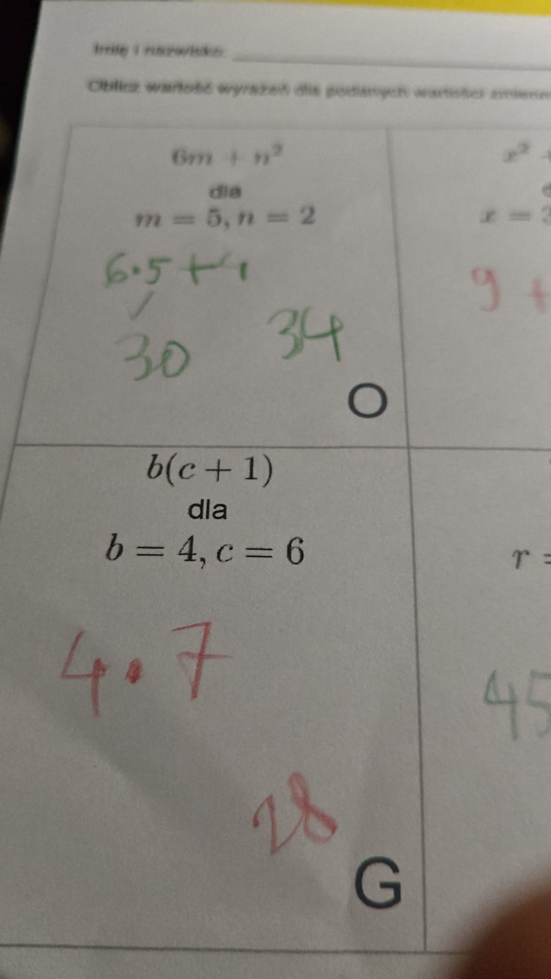 Obliczanie wartości wyrażeń algebraicznych - karta pracy z szyfrem - obrazek 2