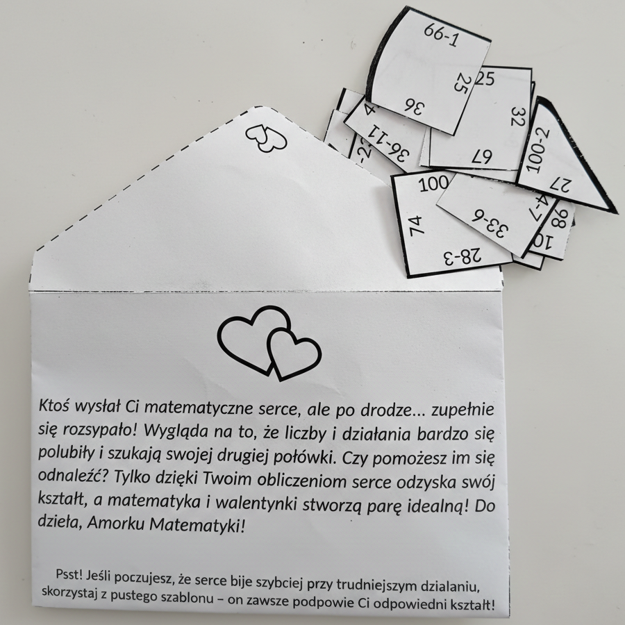 Matematyczne puzzle walentynkowe - 4 działania - obrazek 5