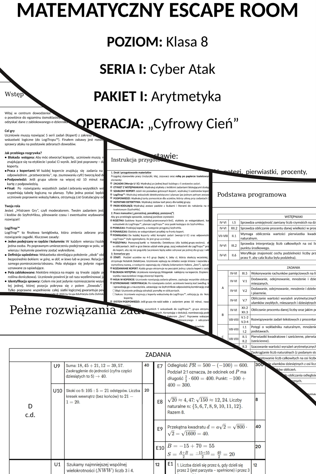 egzamin ósmoklasisty matematyka escape room