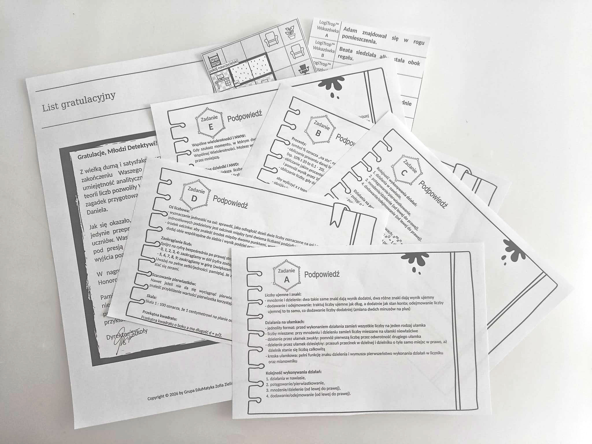 egzamin ósmoklasisty matematyka escape room