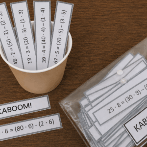 Kaboom - mnożenie - rozdzielność mnożenia względem odejmowania - klasa 4