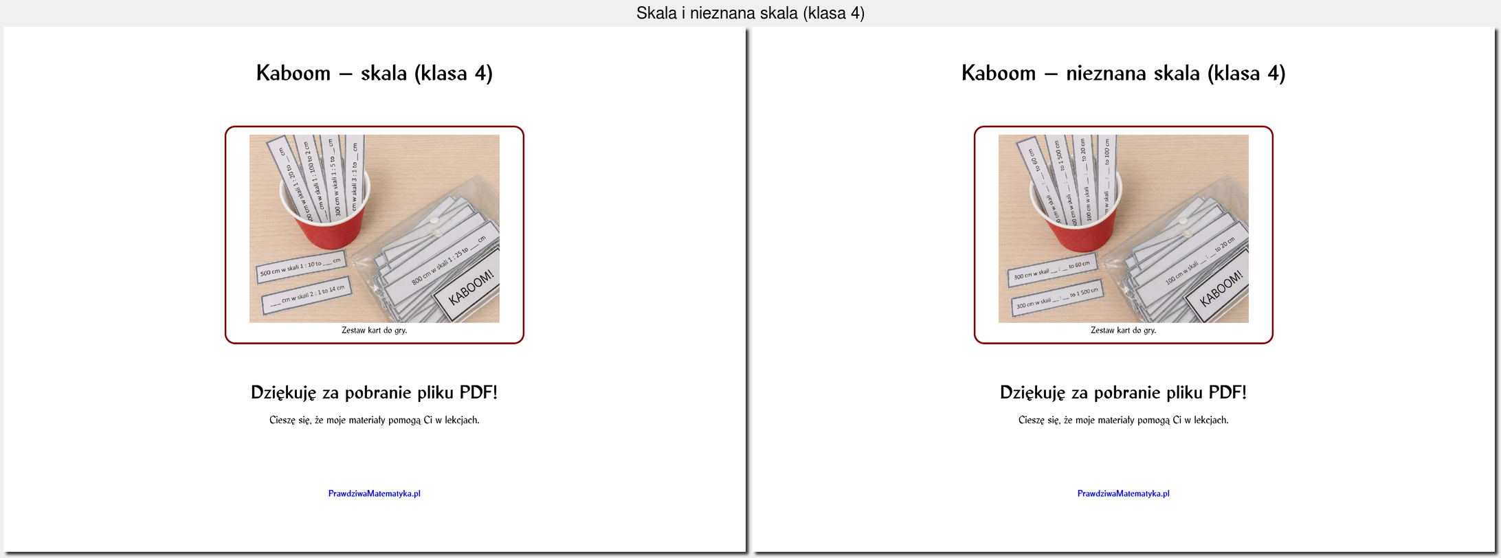 Zestaw 2 gier Kaboom! - przeliczanie skali i nieznana skala (klasa 4) - obrazek 5