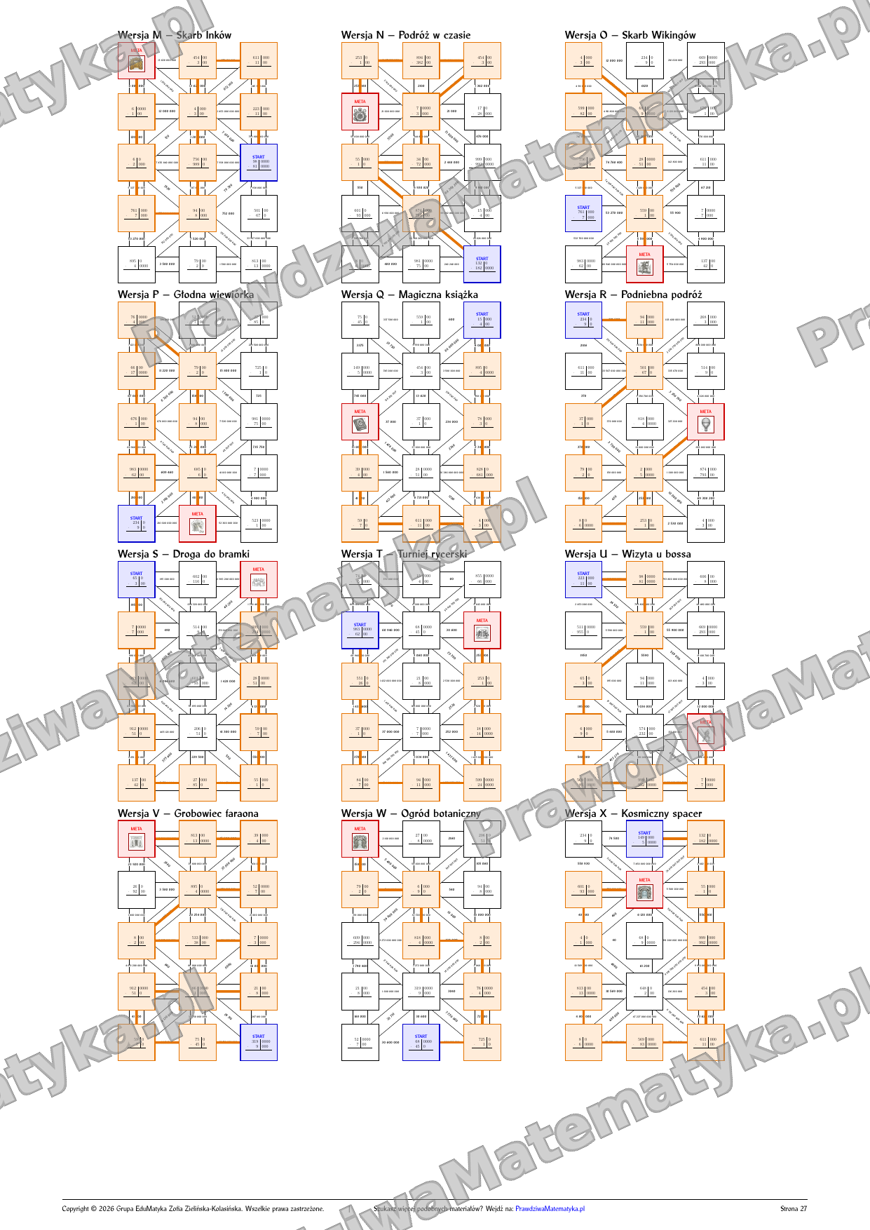 Labirynty matematyczne - Mnożenie liczb z zerami na końcu w zapisie pionowym - obrazek 2