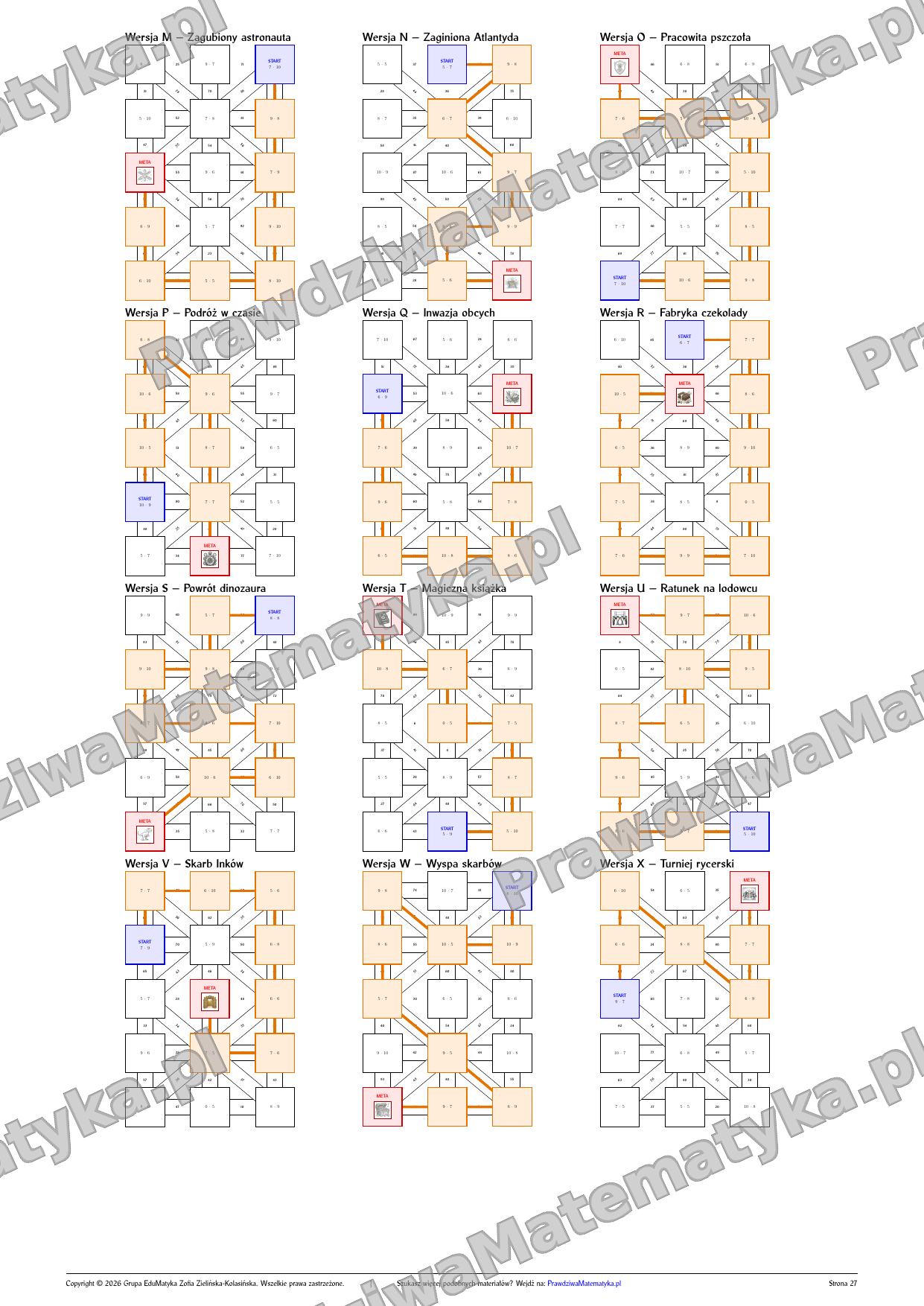 Labirynty matematyczne - Mnożenie w zakresie 100 - obrazek 3