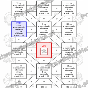 Labirynty matematyczne - Przeliczanie skali (klasa 4)