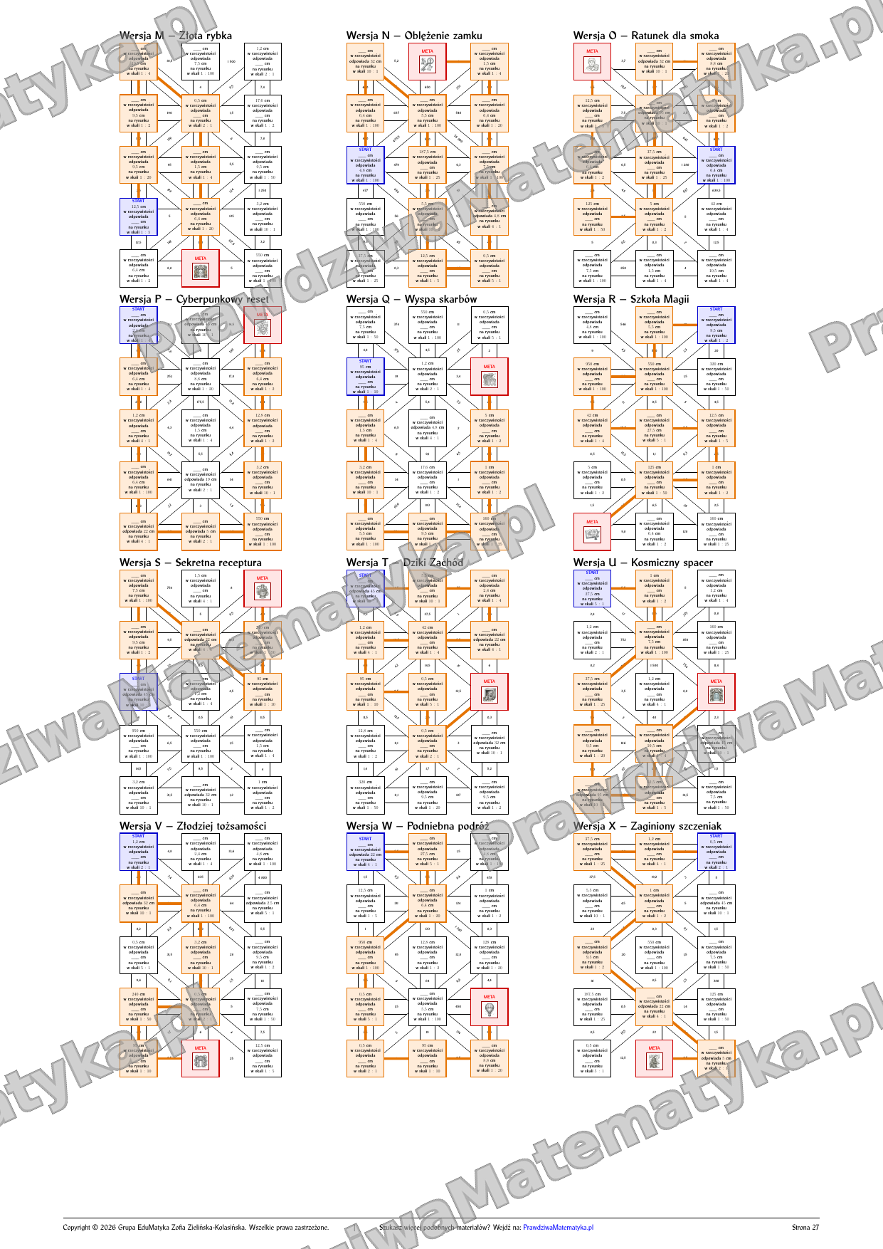 Labirynty matematyczne - Przeliczanie skali (klasy 5+) - obrazek 2