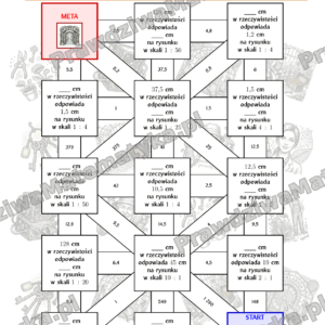 Labirynty matematyczne - Przeliczanie skali (klasy 5+)