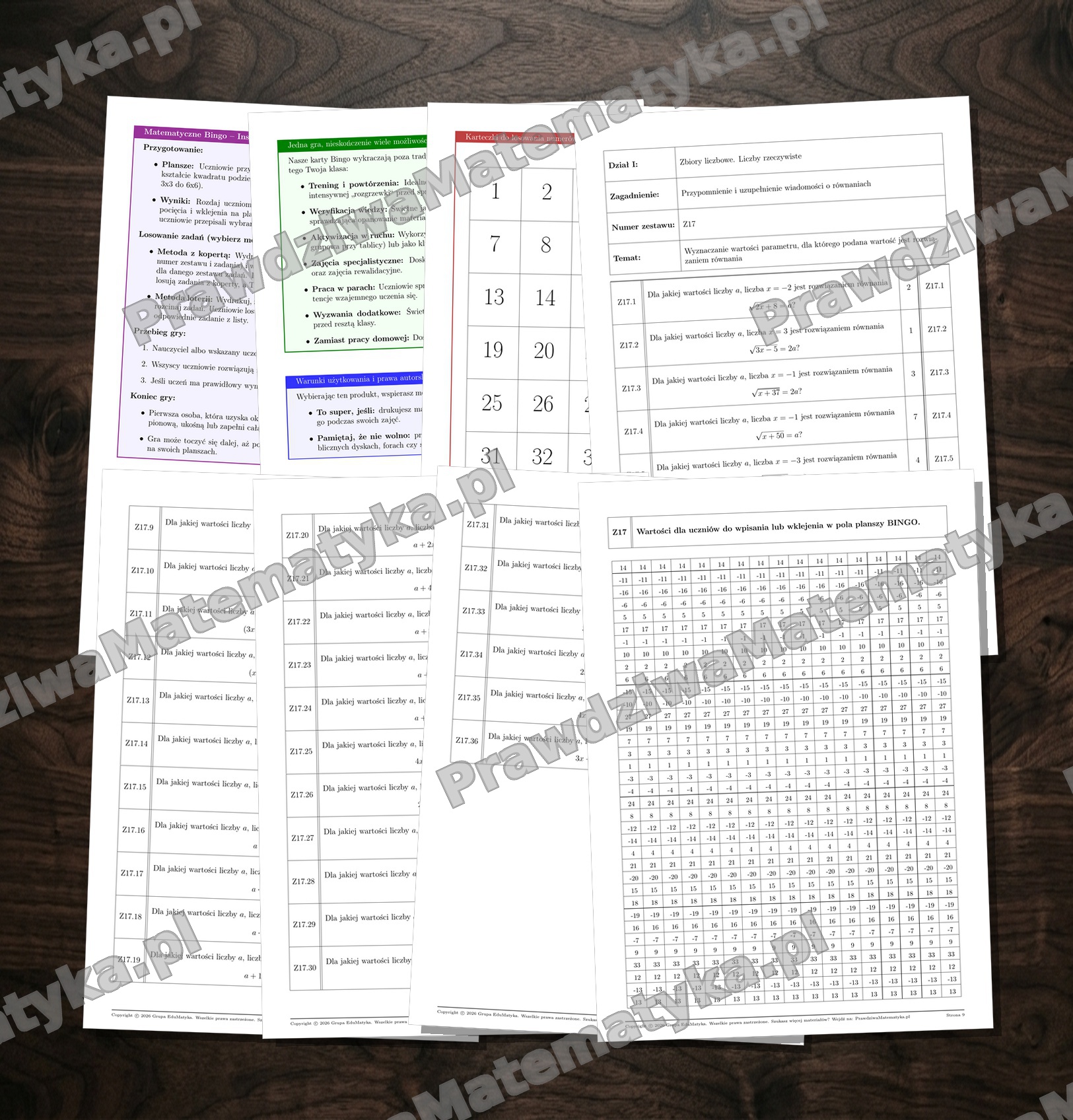 Bingo Liceum 1.1.17 - Wyznaczanie wartości parametru, dla którego podana wartość jest rozwiązaniem równania