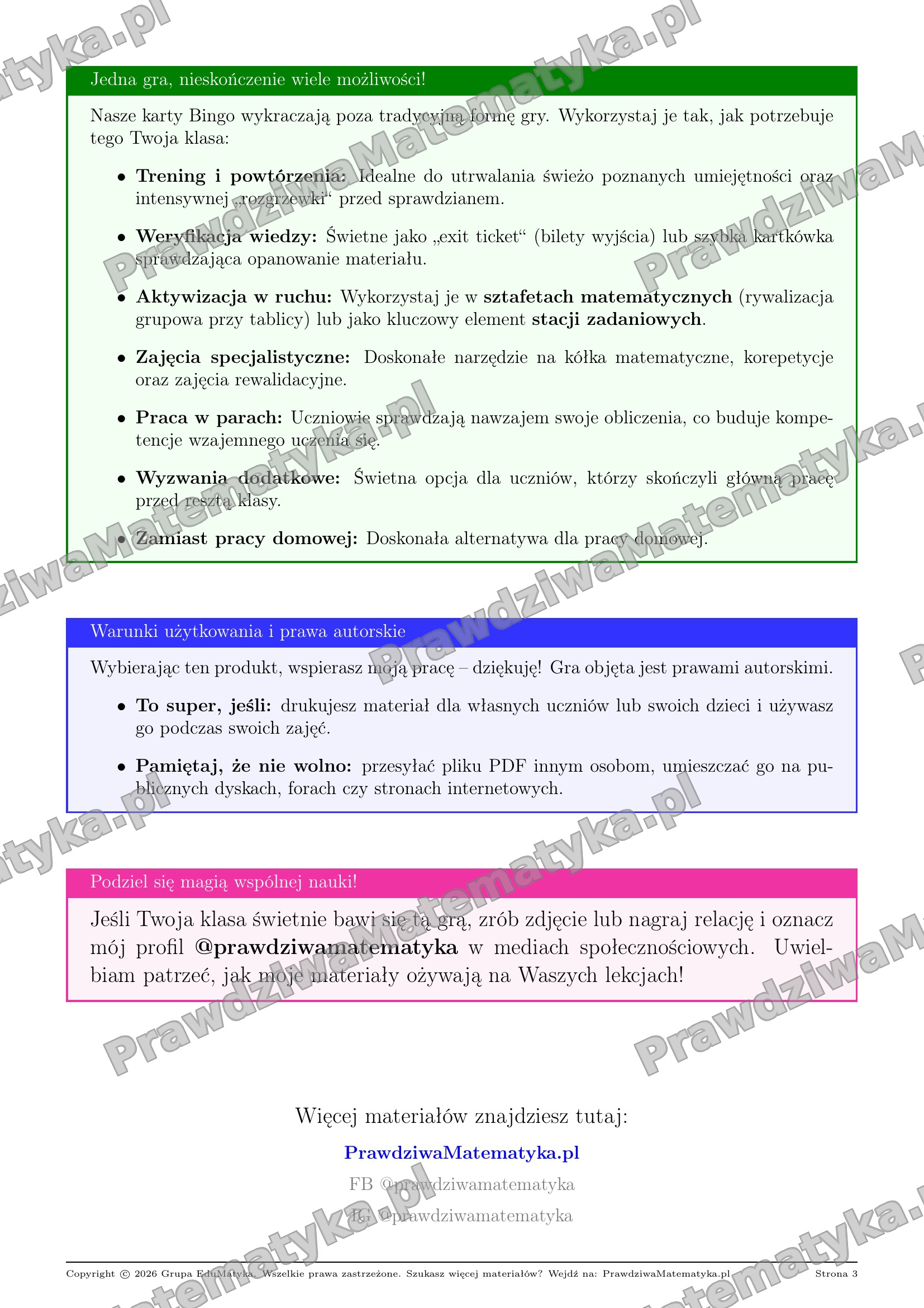 Bingo Liceum 1.1.13 - Wypisywanie elementów zbioru c.d. - obrazek 5