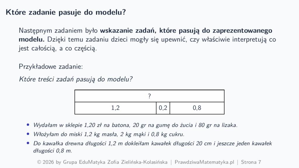 Domowa Akademia - Które zadanie pasuje do modelu