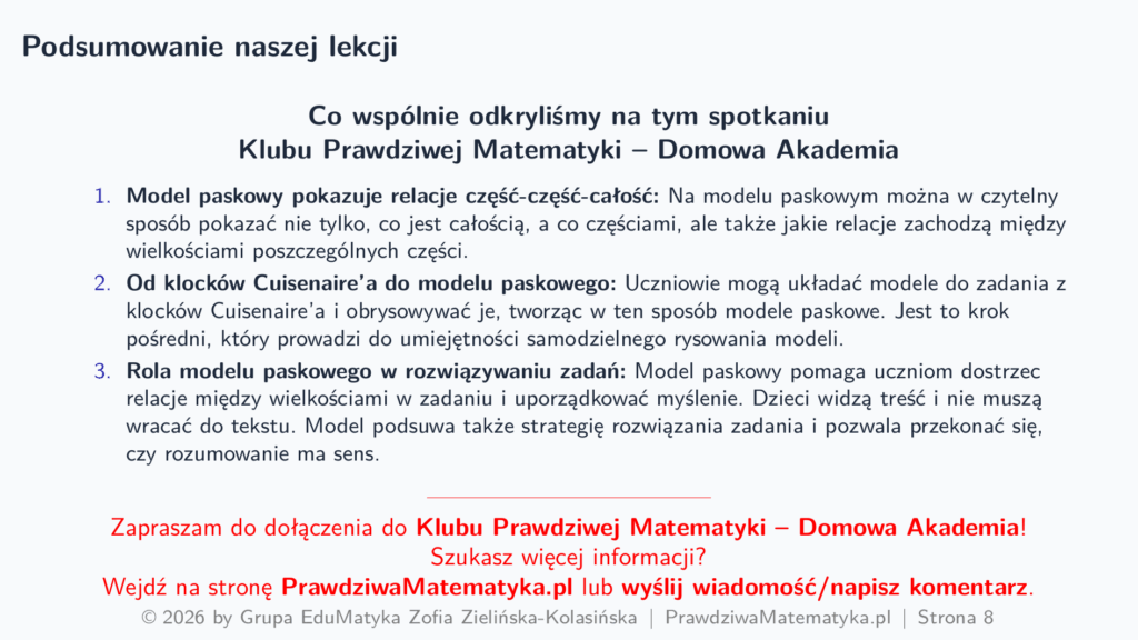 Domowa Akademia - Podsumowanie naszej lekcji